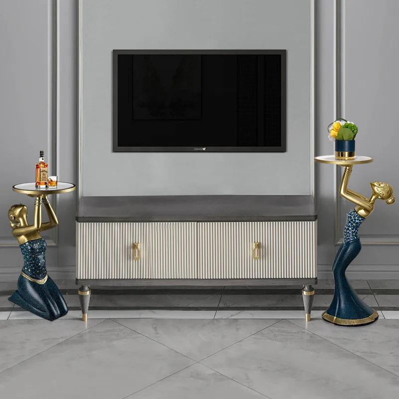 Modern Art Women Figure Tray Statue Large Floor Ornaments Creative Art Home Decoration For Living Room