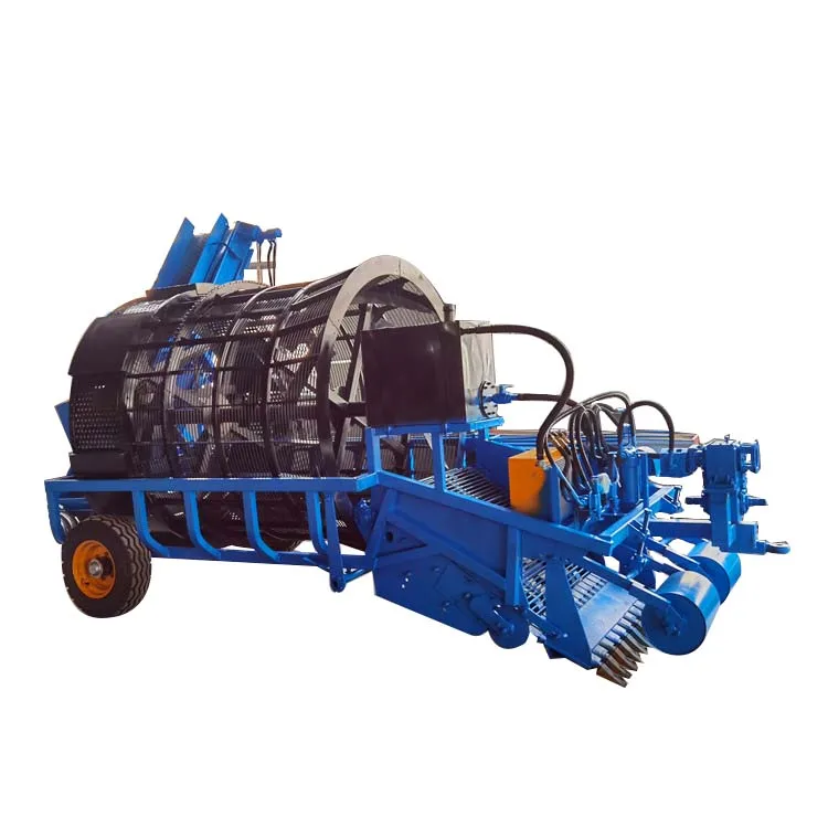 Large stone picker machine collect and recycle debris and clear land and open up wasteland