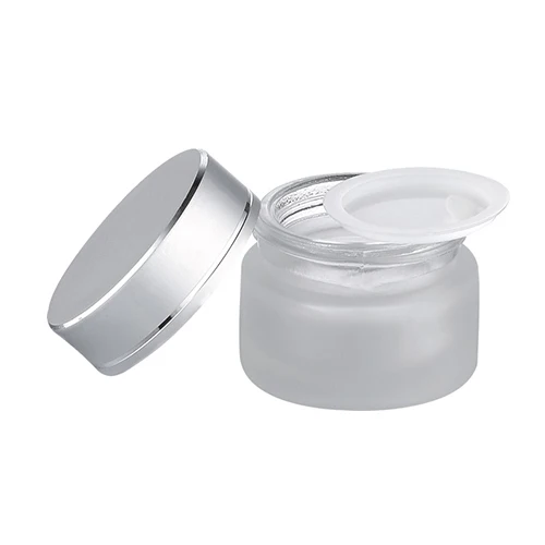 factory RUIPACK wholesale 15ml Frosted Glass Jar with Aluminum Lid for Hot Selling Glass Container manufacturer