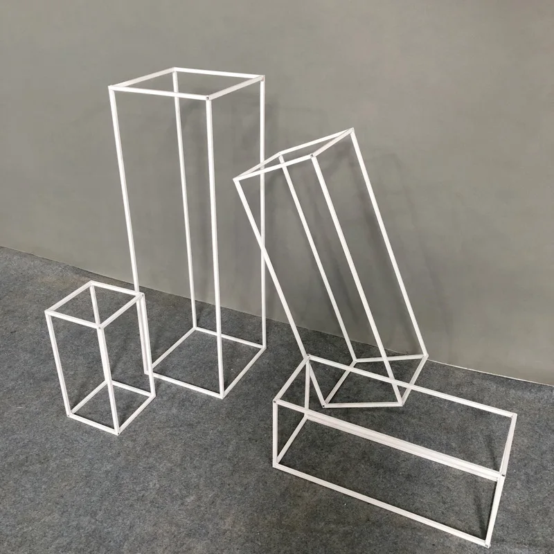 DKB 40cm 60cm 80cm 100cm tall metal decorative flower arrangement gold black flower stand for wedding table centerpieces