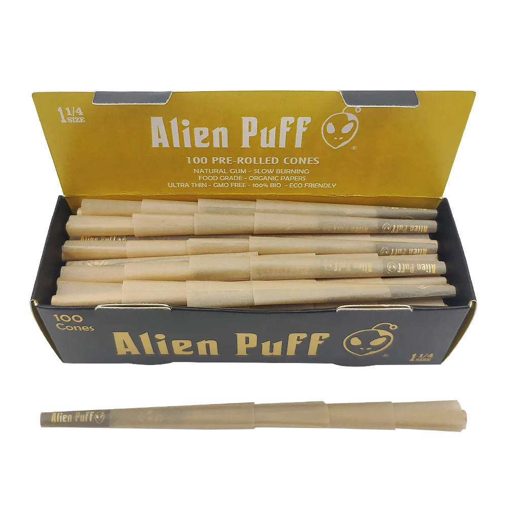 
Customize pre rolled cones with tip king size hemp 109 98 84mm unbleached brown , rice paper smoking papers 