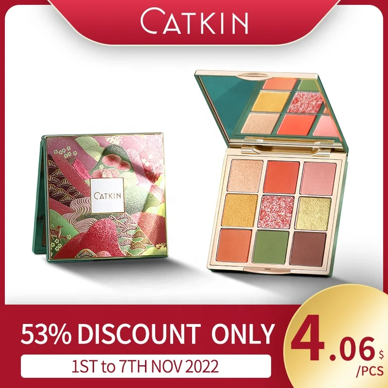 CATKIN набор кисточек для макияжа Красочные пигментированные 9 видов цветов Палитра теней