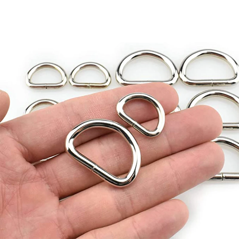Hot sale metal D Ring buckle for bag accessories gun nickel D shape belt buckle in stock
