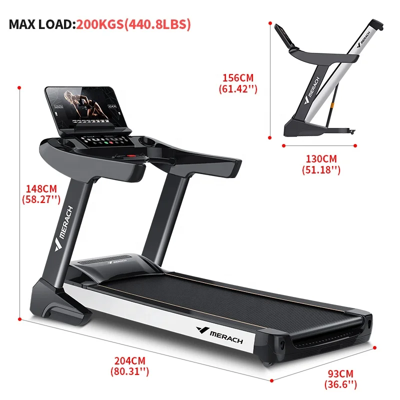 MERACH home treadmill running machine multifunctional equipment 58cm running belt gym treadmill machine