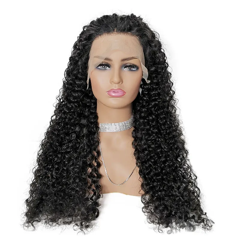 
100% Remy Jerry Curly Virgin Human Hair Lace Front Wig With Baby Hair Wholesale Raw Cuticle Aligned Human Hair Wigs 