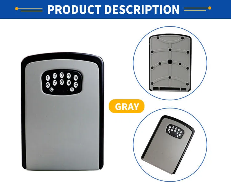 Wall Mounted Combination Lock Key Storage Box Portable Password Key Lock Box Outdoor