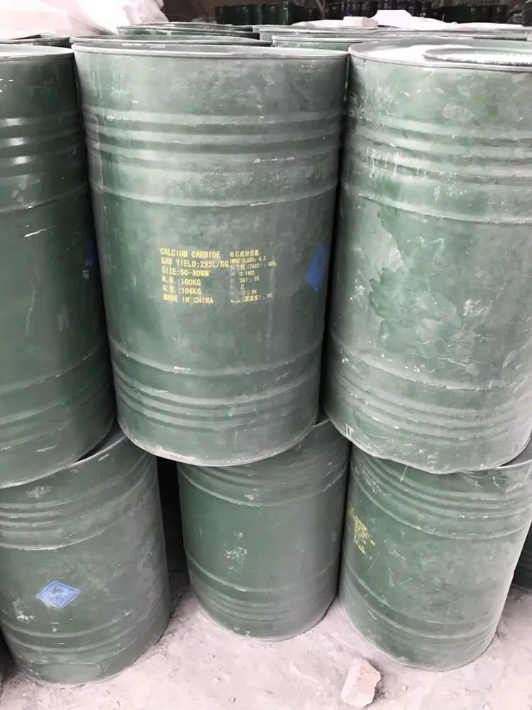 Manufacturer Inorganic Chemicals 100kg Drum / Calcium Carbide 50-80mm
