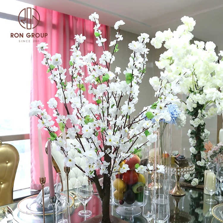 Hot Sale Wholesale White Color Peach for Wedding Indoor Outdoor Decoration Artificial Cherry Blossom Tree