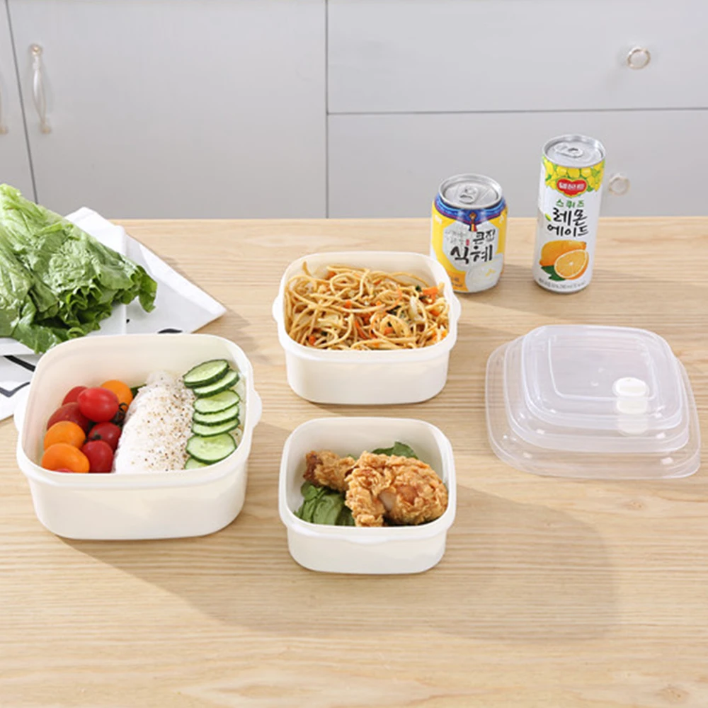 High quality square three layer chinese take out layered lunch box fruit