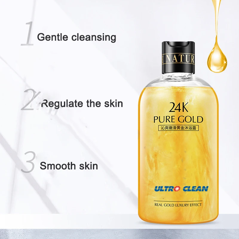 
550ML High Performance Luxury Whitening Exfiolating Liquid Golden Shower Gel Bath 