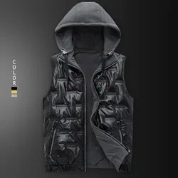 Мужской Хлопковый жилет, приталенный мужской плотный жилет с капюшоном