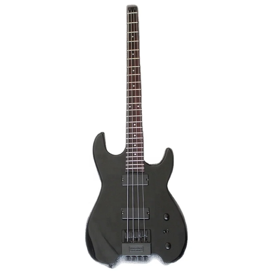 Weifang Rebon 4 String headless electric bass guitar in black colour