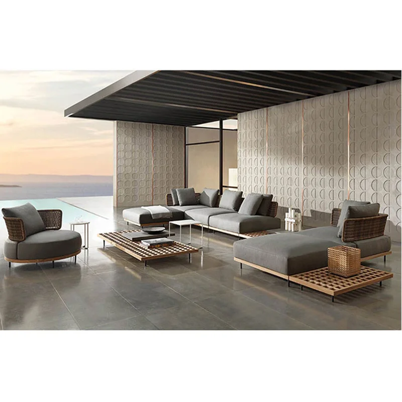 wooden frame fabric chaise sectional lounge sofa