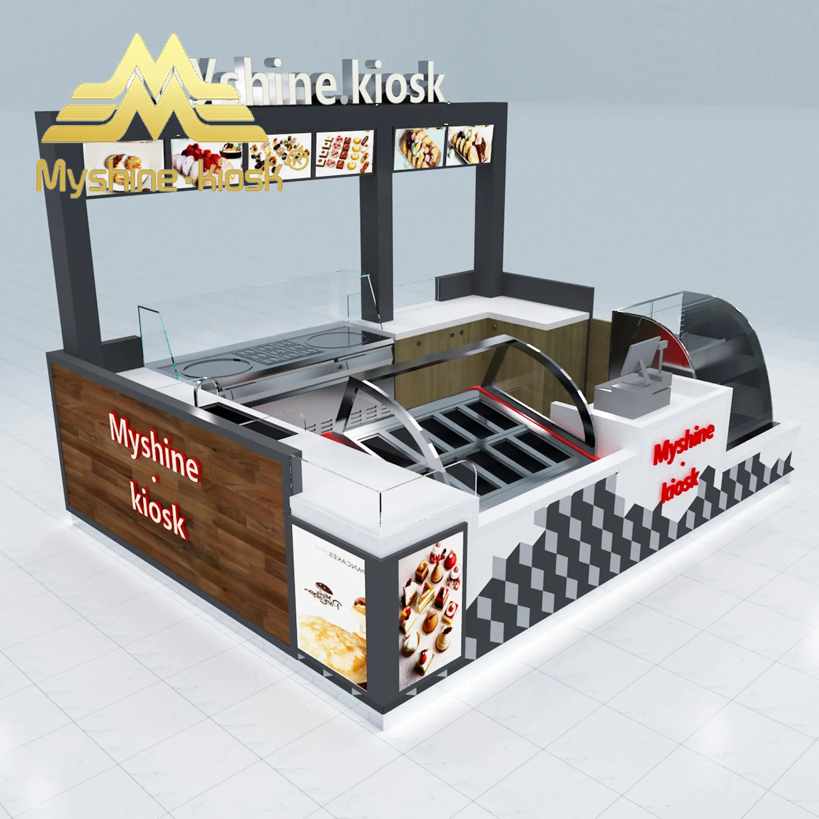Baked Potato Kiosk Franchise Factory Customization sushi bar Fast Food Kiosk
