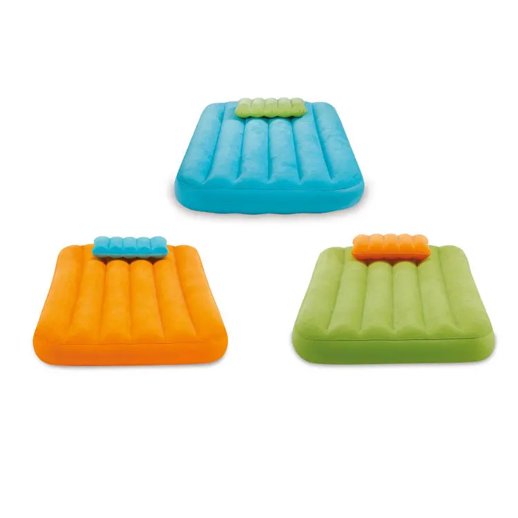 Intex flocking children air mattress with pillow three colors inflatable baby child air bed mattress