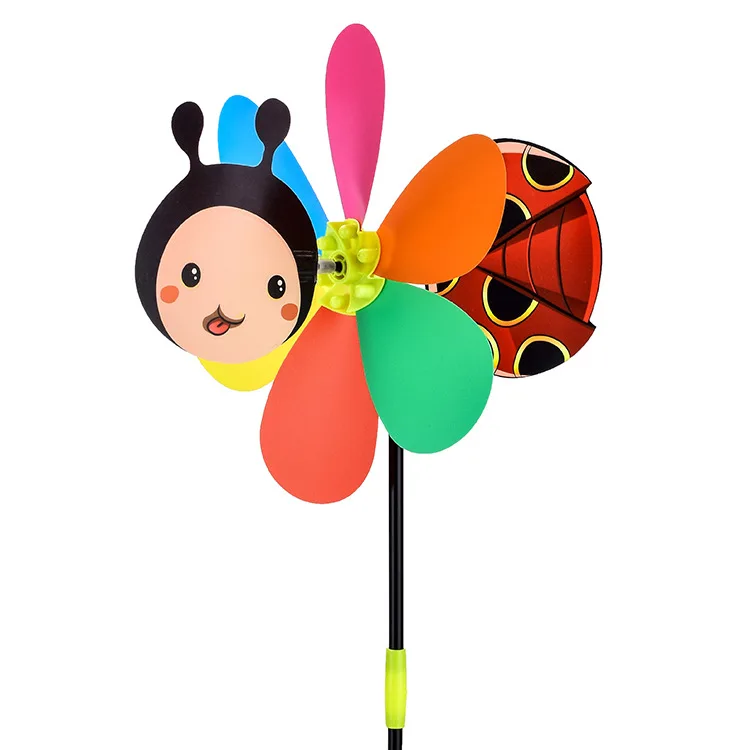 Kids Outdoor Plastic Rainbow Wind Spinner Toy Pinwheels Garden Spinner
