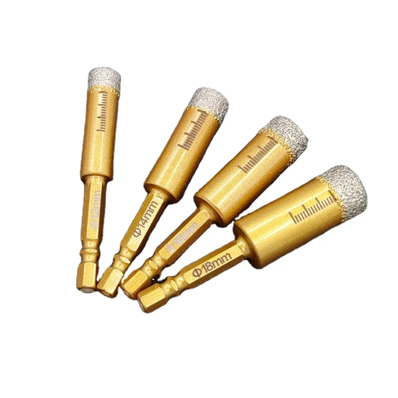 1/4' Hex Shank Vacuum Brazed Diamond Hole Saw Diamond Core Drill Bit Dry/wet Cutting For Masonry - Buy Ganite Hole Saw,Vacuum B