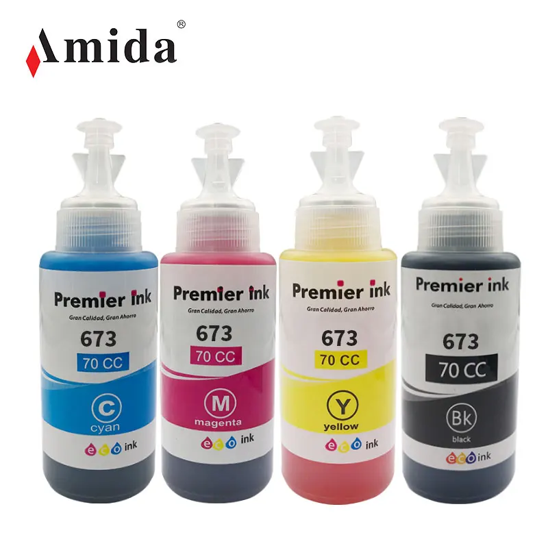 Amida Ink 673 EP673 T673 EcoTank Refill Compatible for Epson Inkjet Printer L800/L801/L805/L810/L850 Dye Ink