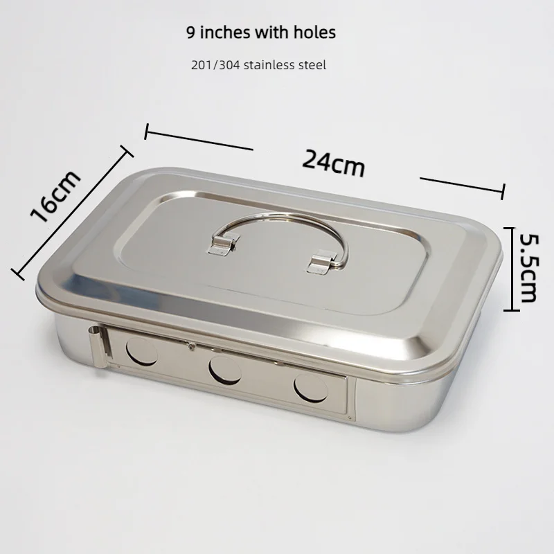 Medical Instrument tray basket box 304 stainless steel disinfection surgical instrument box sterilization tray