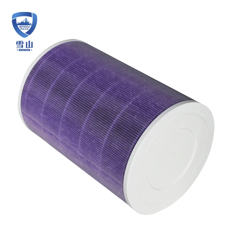 
Purple Fodor Removal Composite Activated Carbon Cloth Cylindrical Hepa Filter Air Purifier Hepa Filter 