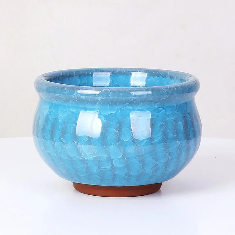 
Colorful ice-cracked meaty flowerpot open piece ceramic office desktop plant 