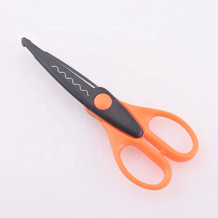 DIY Manual Child Safety Student Plastic Scissors  For Kids Used Colorful Shape Blade Cutting Scissors