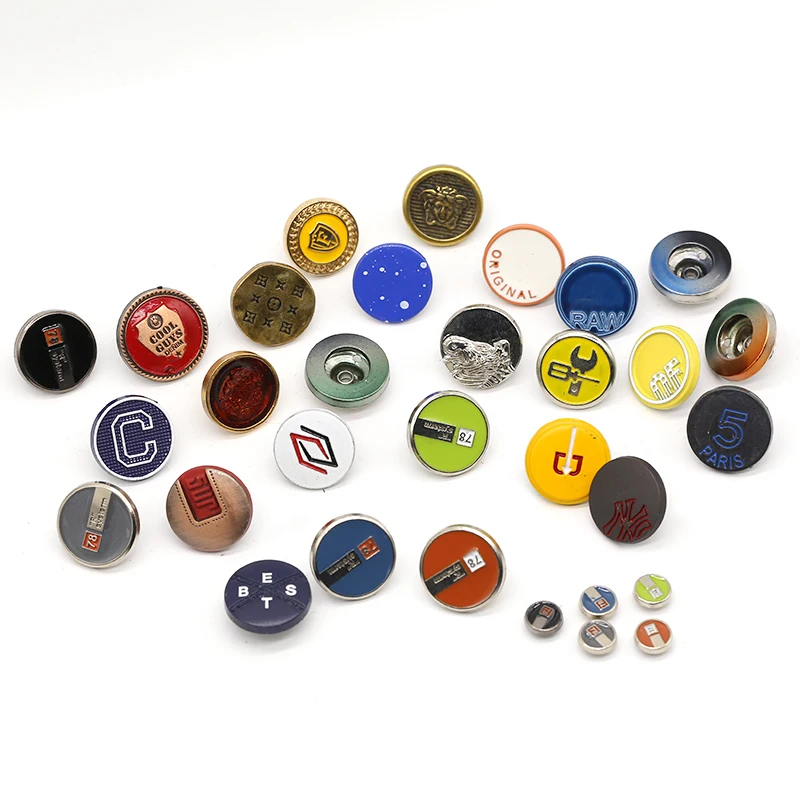 Factory Price High Quality Zinc Alloy Shinny Customized Whole Set Jeans Rivets Metal Buttons