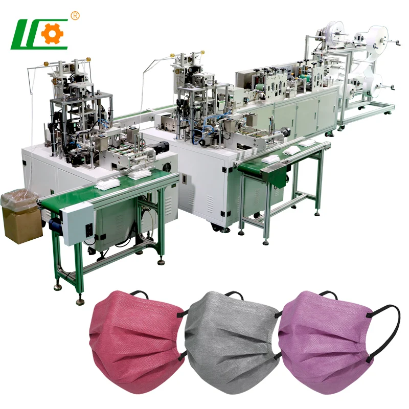 full automatic 1+2 Disposable nonwoven Flat  face mask making machine Flat mask  machine