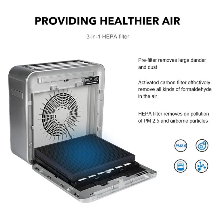 Modern Design Electrostatic Air Cleaner Living Room Bedroom Portable 4 Stage Filters Air Purifier