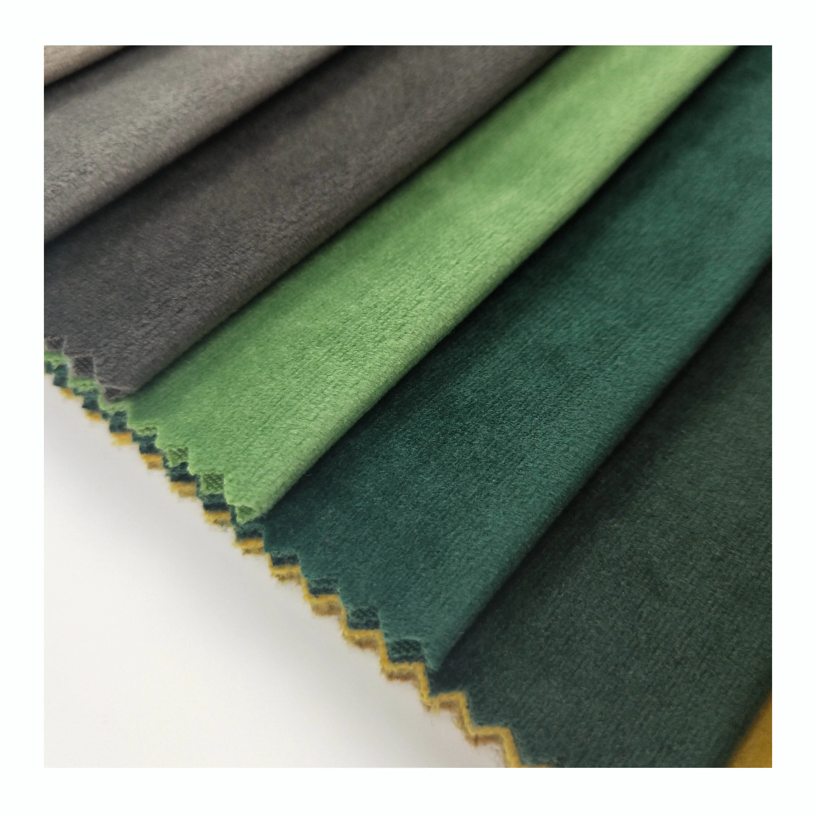 RTS  Factory Cheap Price stock fire retardant Green baby face Holland velvet couch sofa chair upholstery home textile fabric