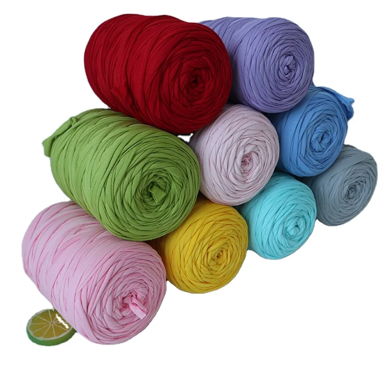 
wholesale Pretty T Shirt Fabric Polyester Yarn Hand Knitting Yarn Crochet Yarn for Hand Knitting 