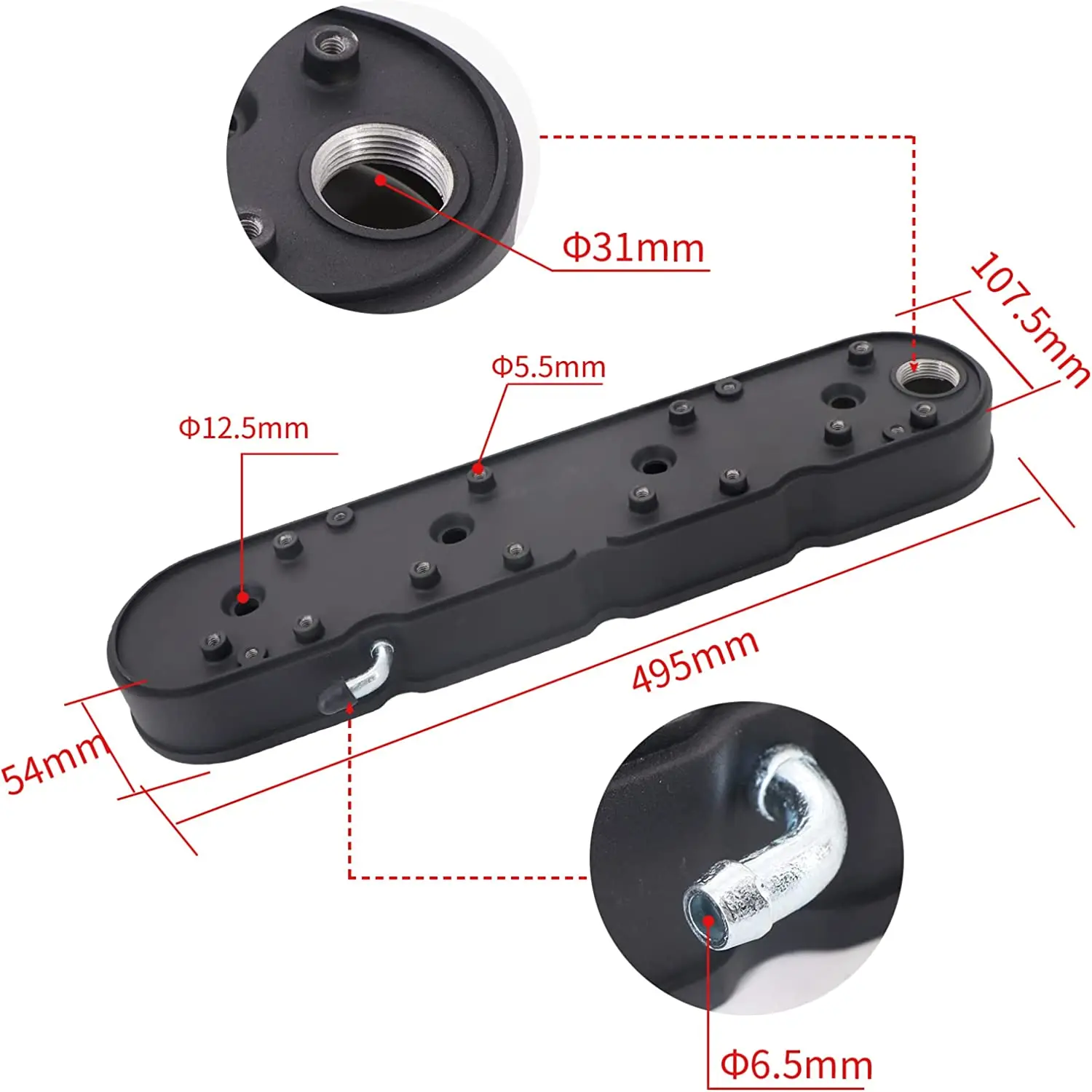 OE# 241-181 Auto Engine Parts Valve Covers with Coil Mounts for Chev-rolet Small Block V8 gen. III/IV (LS BASED)