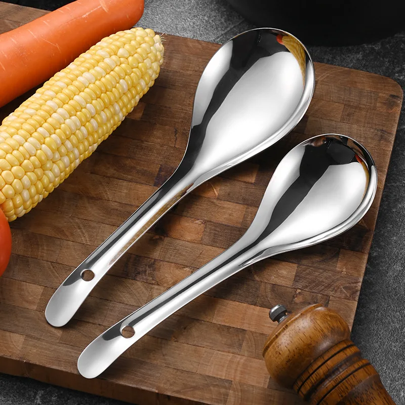 New Chinese Style Thickened Stainless Steel Dining Spoon Small Tableware Spoon Rests and Pot Clips