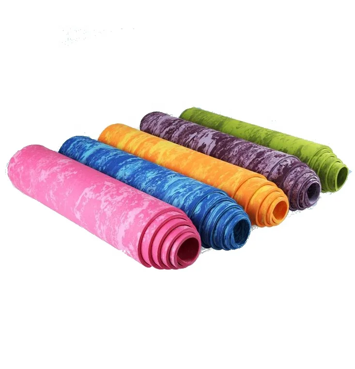 Velvet Yoga Mat Pad Non-slip Double-sided Dry and Wet Using Synthetic Rubber TPE Printed Suede 6mm