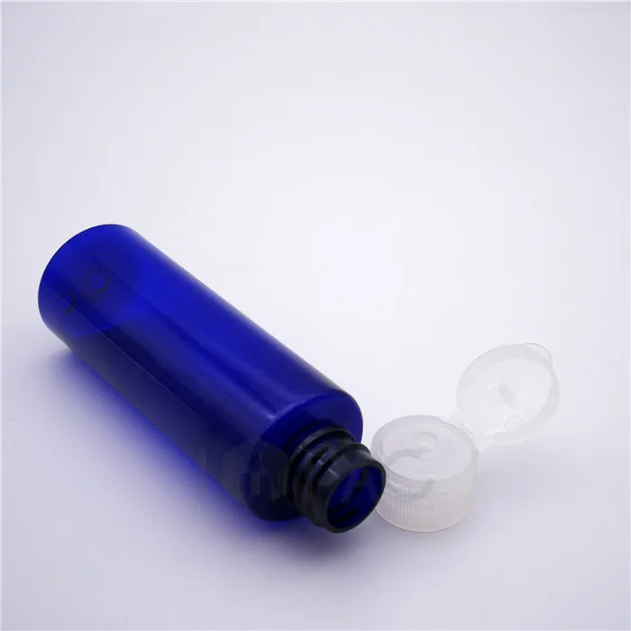 dark blue plastic hand sanitizer gel empty bottle 60ml container with flip top cap