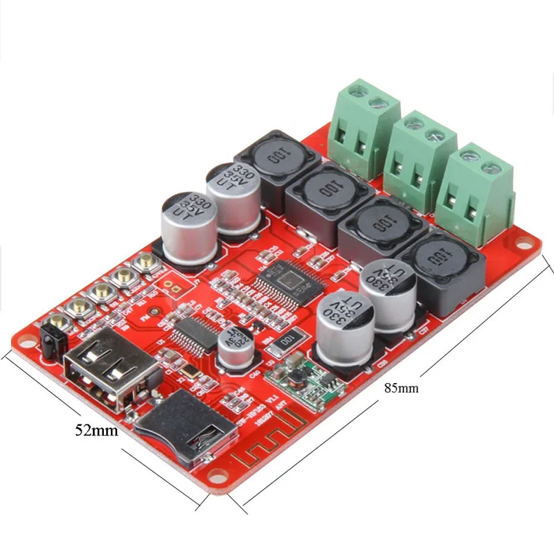 TPA3116 50W+50W BT Receiver Digital Audio Amplifier Board TF card U disk player FM Radio With Remote control