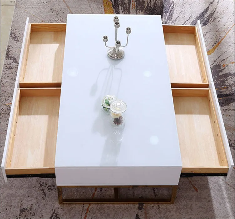 Modern Luxury Wood Tv Stand with Storage Cabinet and Coffee Table Set Living Room Furniture