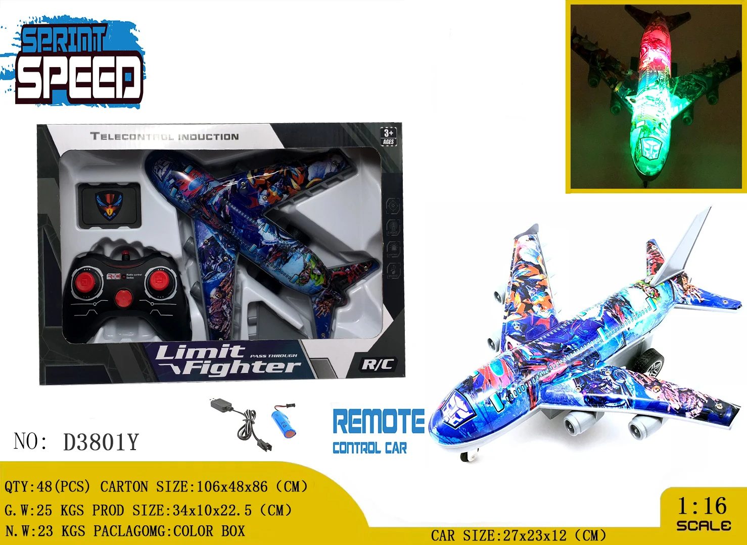 Wholesale 1:16 4ch Electric Remote Control Fighter Hobby Glider Plastic Rc Plane Airplane With Light