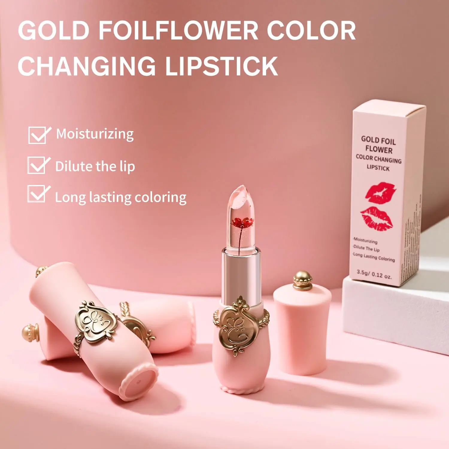 Flower Jelly Lipstick Color Changing Magic Lipstick