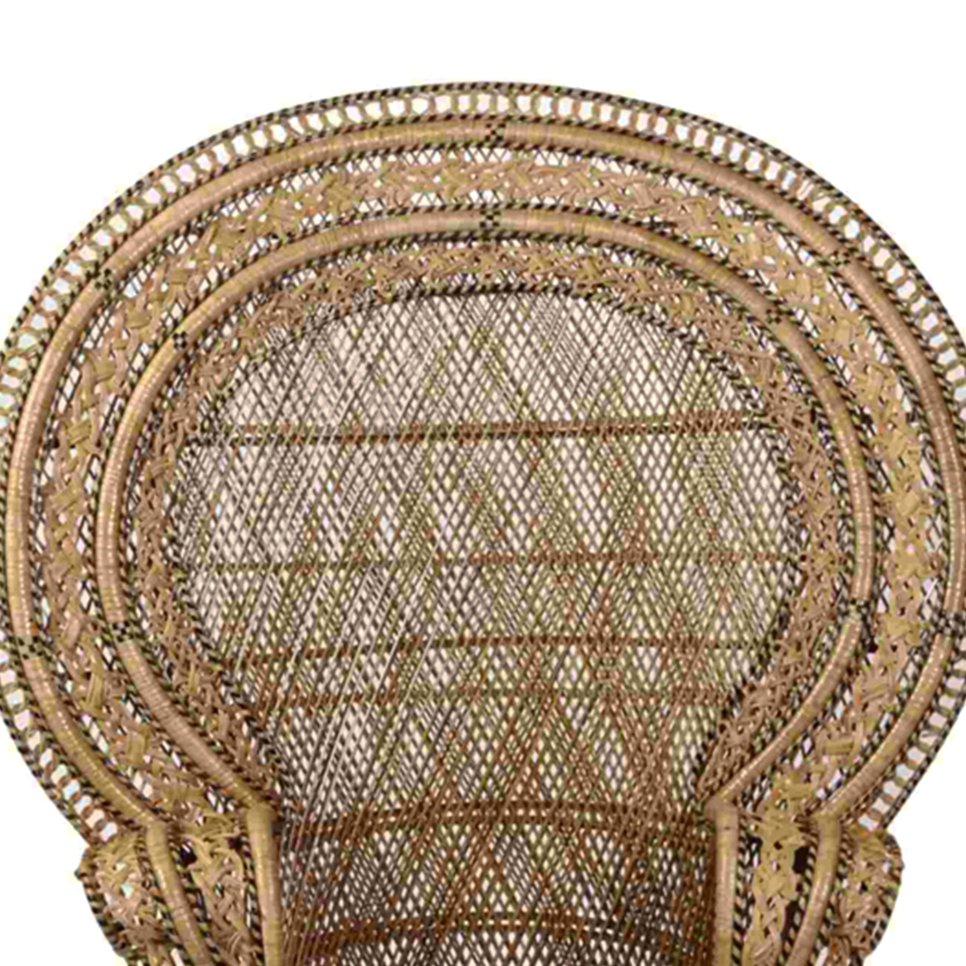 New Product Madina Peacock Rattan Chair Unique Shape with Light Brown For Home Furniture