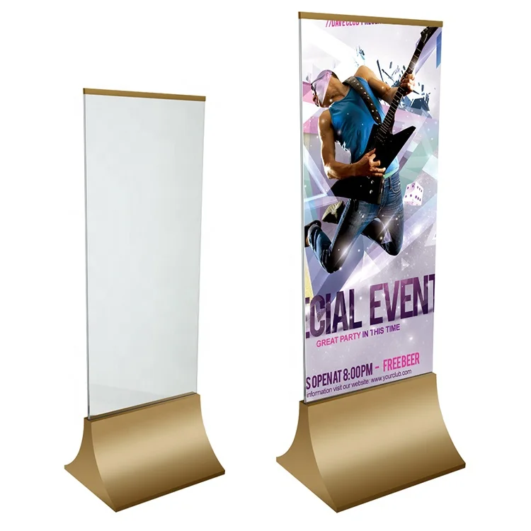 Double Sided Floor Standing Advertising Display metal poster display stand photo frame poster stand for advertising display