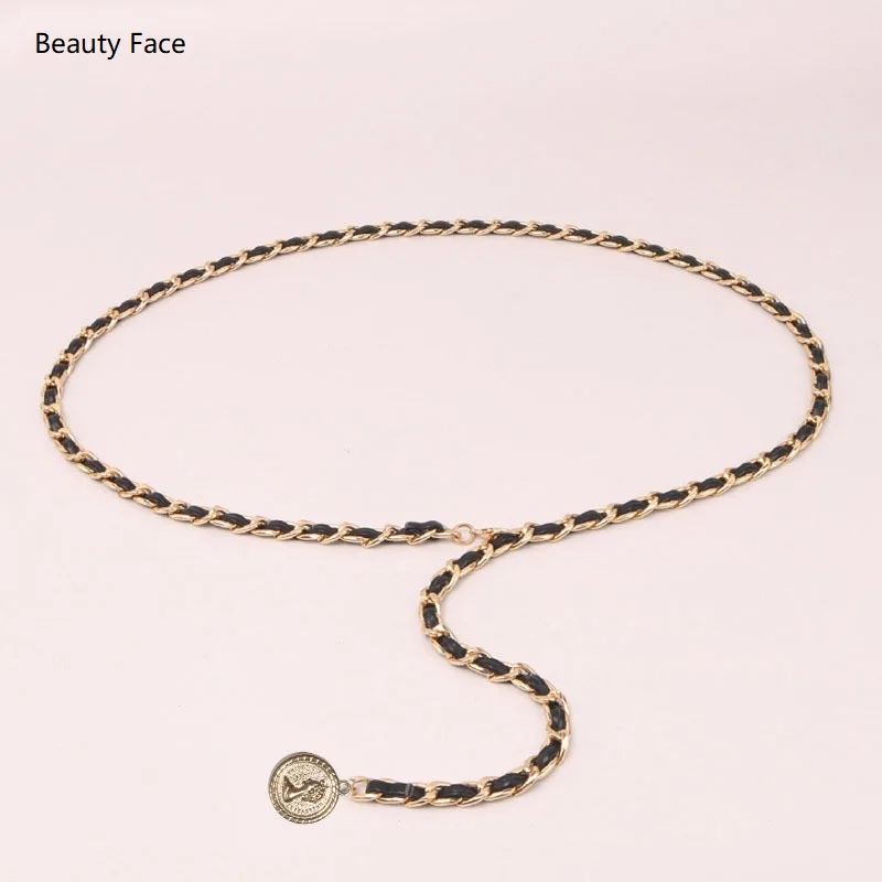 New Trendy European and American Apparel Accessories Multilayer Body Shell Waist Chains Belt for Women