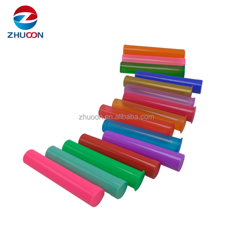 Custom  Pop Top Tube Container Child Resistant 116mm  Clear Plastic  Tubes Packaging