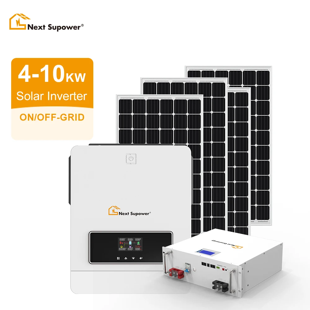 Home Energy Storage Solar Inverter Off Grid 5kw 5.5Kw 6kw 8kw 10kw High Frequency Hybrid Solar Panels with Battery and Inverter