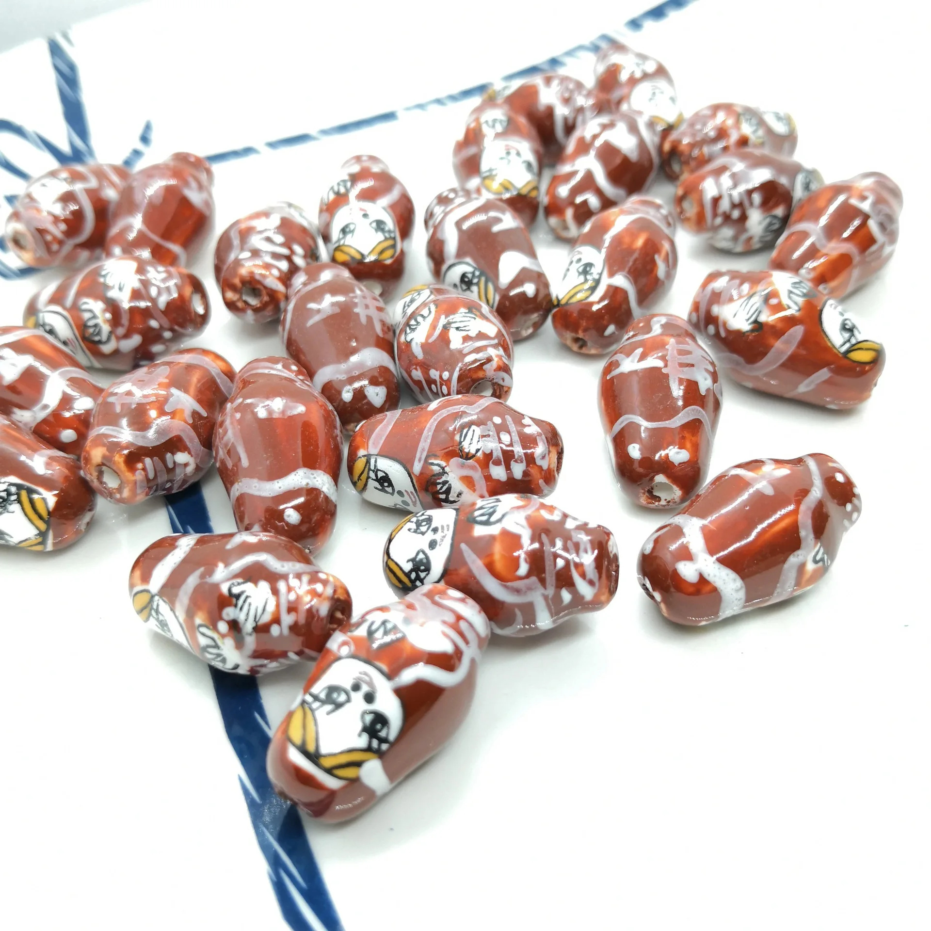 Роспись вручную глиняные фарфоровые бусины ювелирные изделия русская кукла керамические свободные подвеска