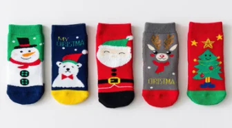 Детские хлопковые носки KYO в рождественскую полоску, не скатывающиеся, утепленные детские носки для мальчиков и девочек, детские носки