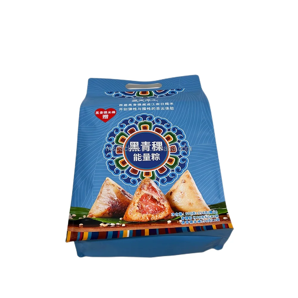 Eight-Side Self-Standing Aluminum Foil Pouch with Clear Window Zipper Top Moisture-Proof Sandwich Sugar Noodle Milk Packaging