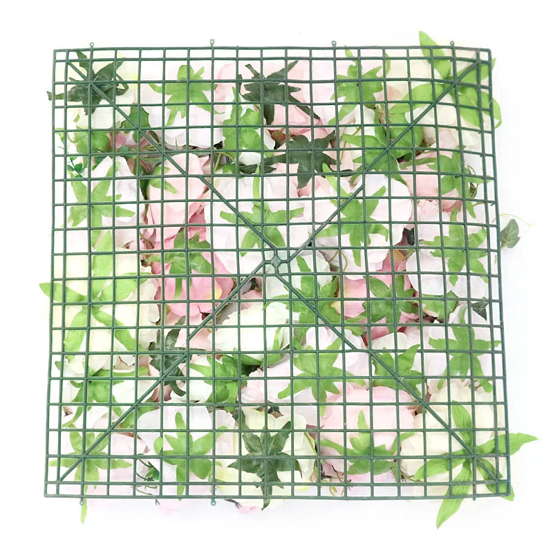 Cheap Artificial Rose Pompon Flower Wall Panel Wedding Backdrop Decor flower wall