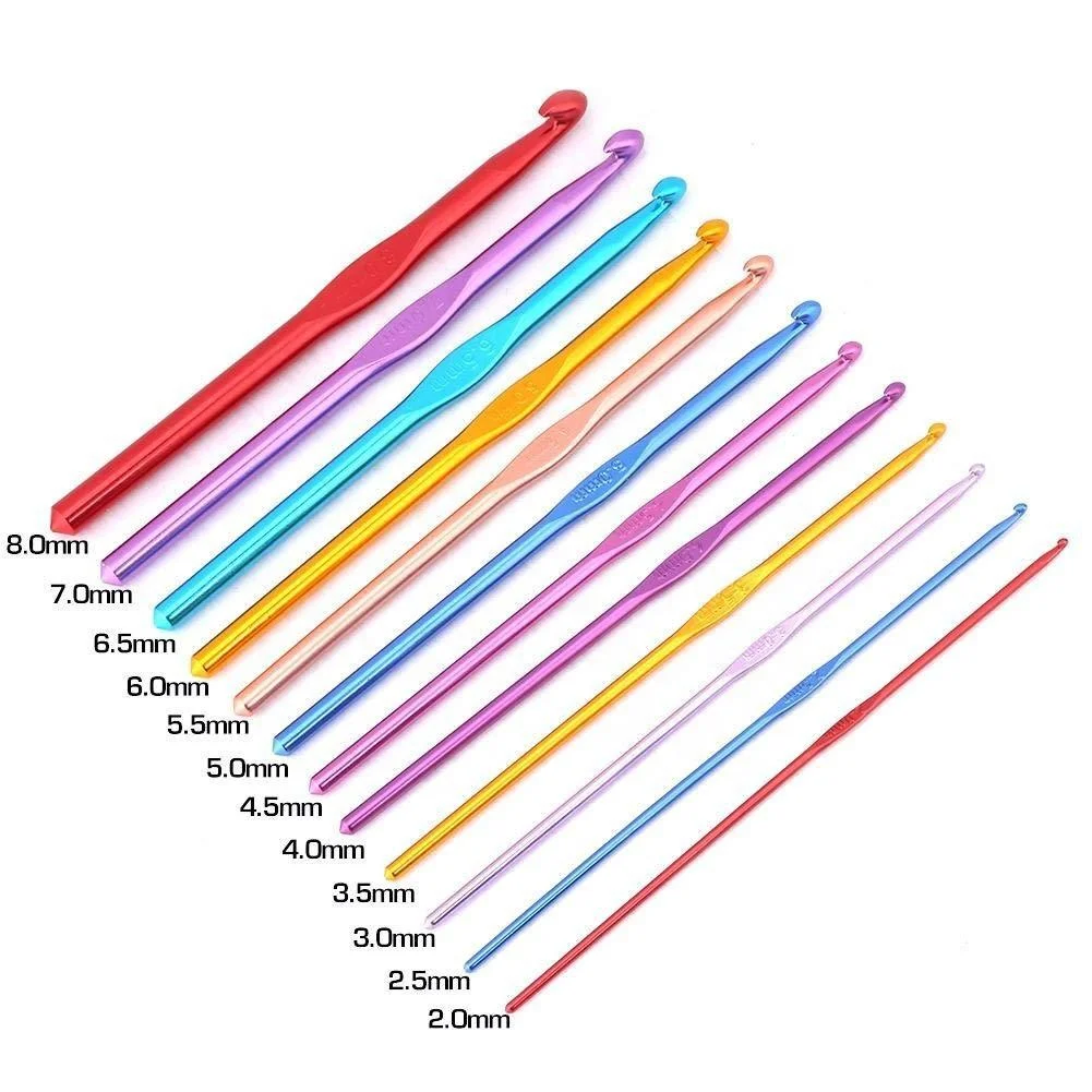 
Hot Sale & Various Sizes Chinese High Quality 14PCS Set OPP Bag Crochet Hook Knitting Needle Head Big Hook Crochet 
