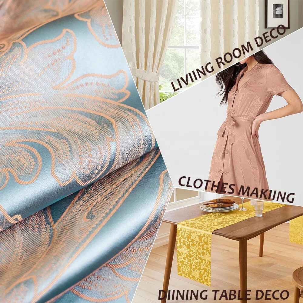 New Product 100% Mulberry Silk Jacquard Fabric Home Textiles Charmeuse Fabric